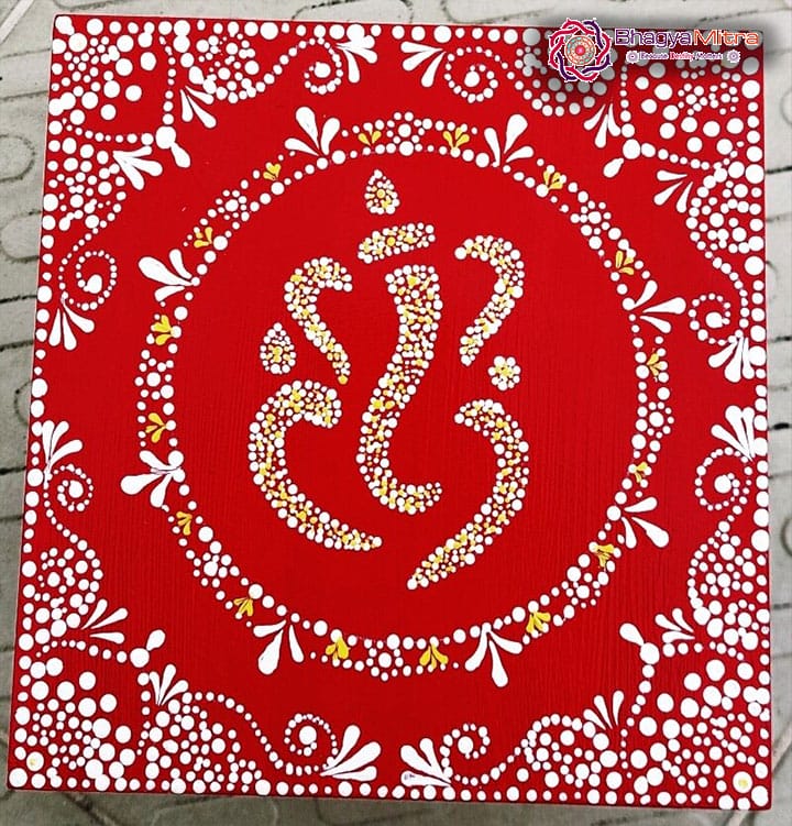 Aipan Art Lord Ganesha Dot Painting